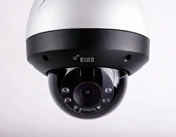 A close-up of a dome-style CCTV camera, commonly used for indoor and outdoor surveillance. Fake cameras may look identical but offer no real security.